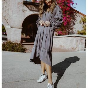 Spreadfashion The Drop Easy Breezy Gray Swing Dress - Size Small